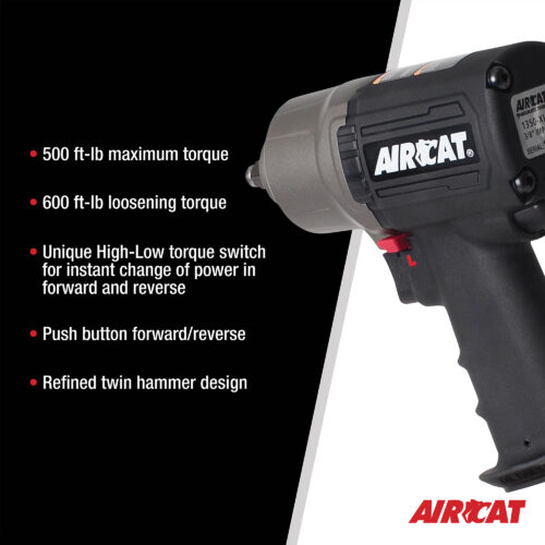 1350-XL 3/8" Composite High-Low Torque Impact Wrench Features