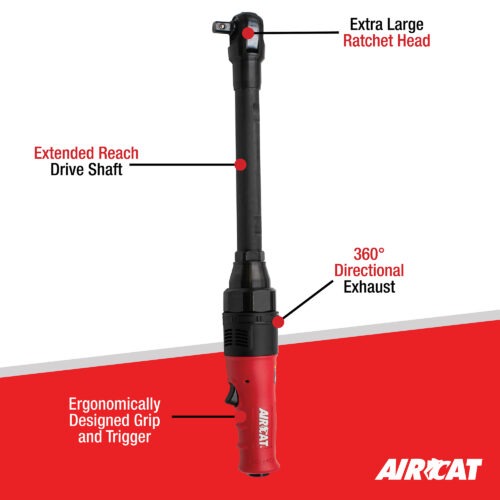 805-HT-22 3/8" High Torque Long Reach Ratchet Feature Callouts